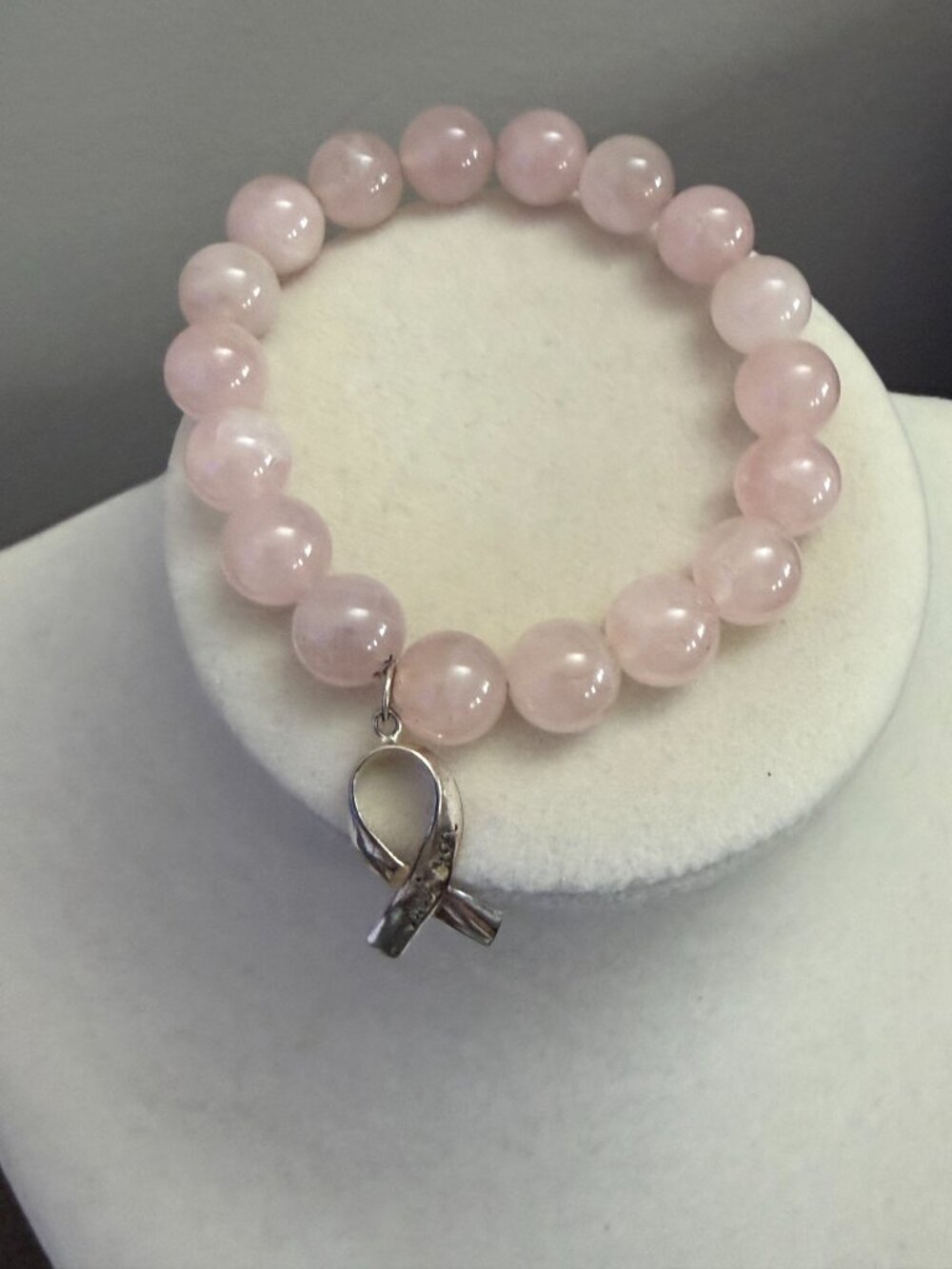 Rose Quartz beaded charm bracelet - Picture 8 of 13